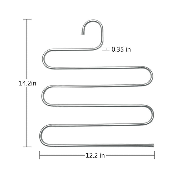 Great multi purpose pants hangers ceispob s type 5 layers stainless steel clothes hangers storage pant rack closet space saver for trousers jeans towels scarf tie 4 pack