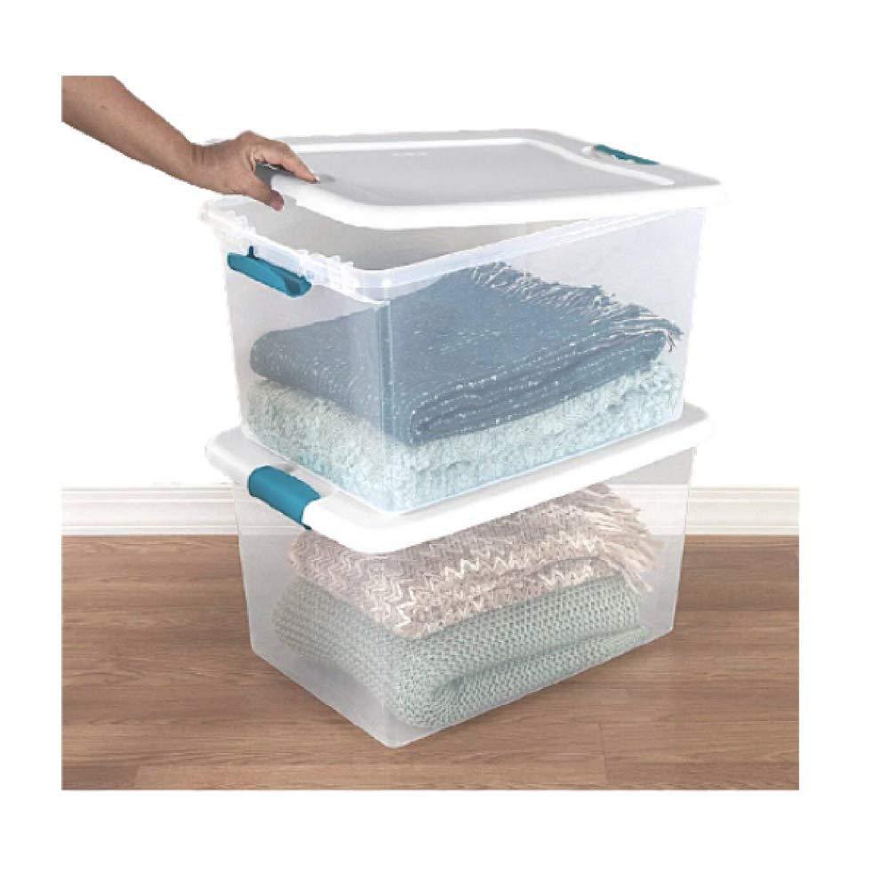 Organize with 60 quart storage containers 6 pack closet lids space saver baskets box stacking bin portable organizer ebook