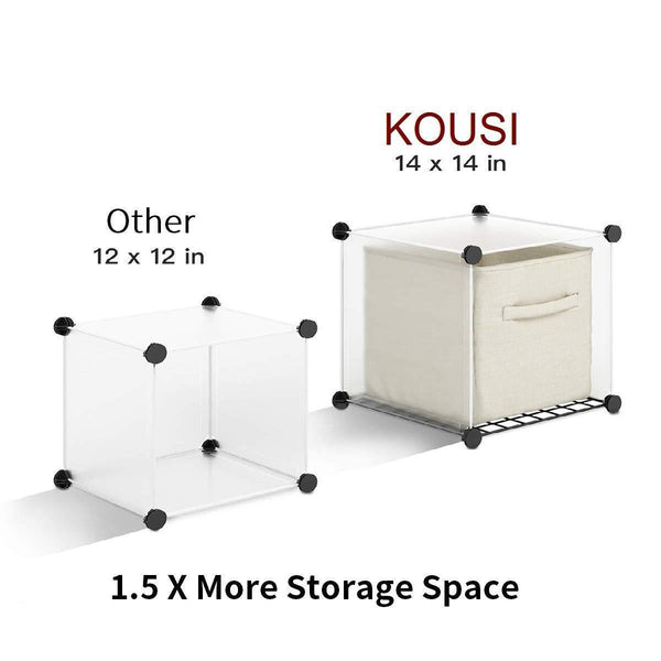 Online shopping kousi portable storage shelf cube shelving bookcase bookshelf cubby organizing closet toy organizer cabinet black no door 16 cubes