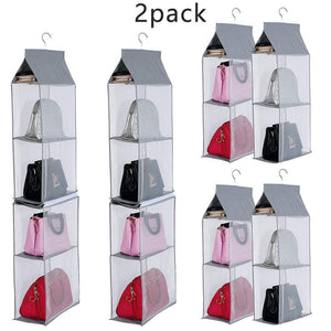 Results keepjoy detachable hanging handbag organizer purse bag collection storage holder wardrobe closet space saving organizers system pack of 2 grey