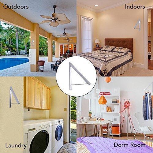Shop here stock your home folding clothes hanger wall mounted retractable clothes drying rack laundry room closet storage organization aluminum easy installation silver