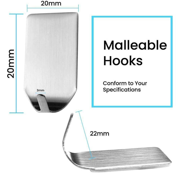 Order now hq supply 8pc wall hooks hanger 3m self adhesive hooks heavy duty strong waterproof stainless steel hook for bedroom bathroom kitchen office living room family room closet robe coat towel
