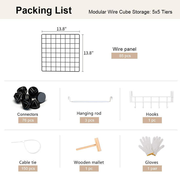 Save on yozo modular wire cube storage wardrobe closet organizer metal rack book shelf multifuncation shelving unit 25 cubes depth 14 inches black