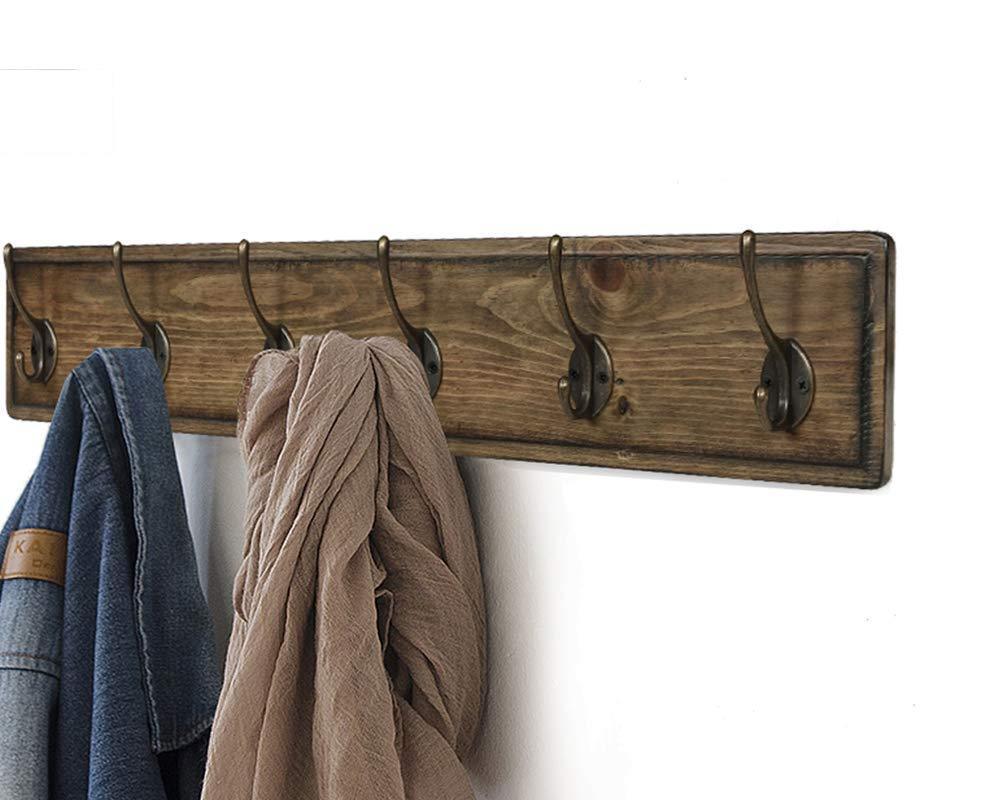 Featured argohome coat rack wall mounted wooden 27 coat hooks scroll hook 6 rustic hooks solid pine wood perfect touch for entryway bathroom closet room