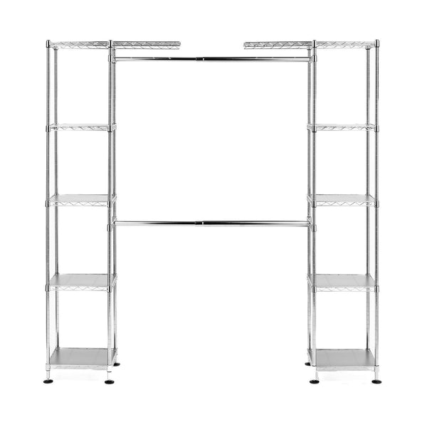 Get seville classics double rod expandable clothes rack closet organizer system 58 to 83 w x 14 d x 72 ultrazinc