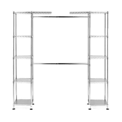Get seville classics double rod expandable clothes rack closet organizer system 58 to 83 w x 14 d x 72 ultrazinc
