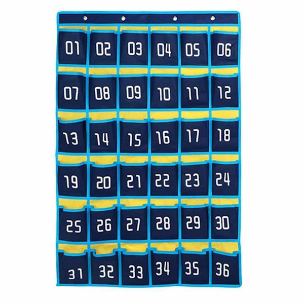 Purchase loghot numbered classroom sundries closet pocket chart for cell phones holder wall door hanging organizer blue 36 pockets with digital