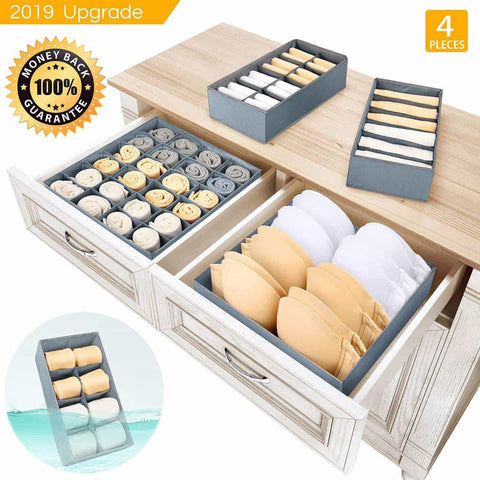 Buy now underwear organizer dresser drawer organizer foldable closet drawer dividers washable sock organizer storage bra box fabric bin for baby clothes panties lingeries ties belts