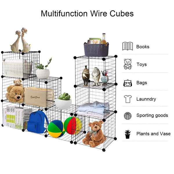 Best tangkula wire storage cubes metal wire free standing modular shelving grids diy bookcase closet wardrobe organization storage cubes 12 cubes