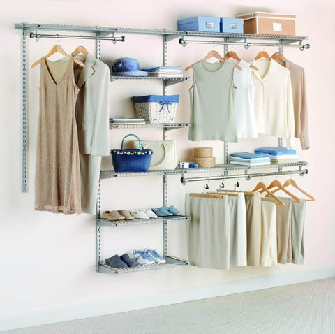 Amazon rubbermaid configurations deluxe custom closet organizer system kit 4 to 8 foot titanium fg3h8900titnm