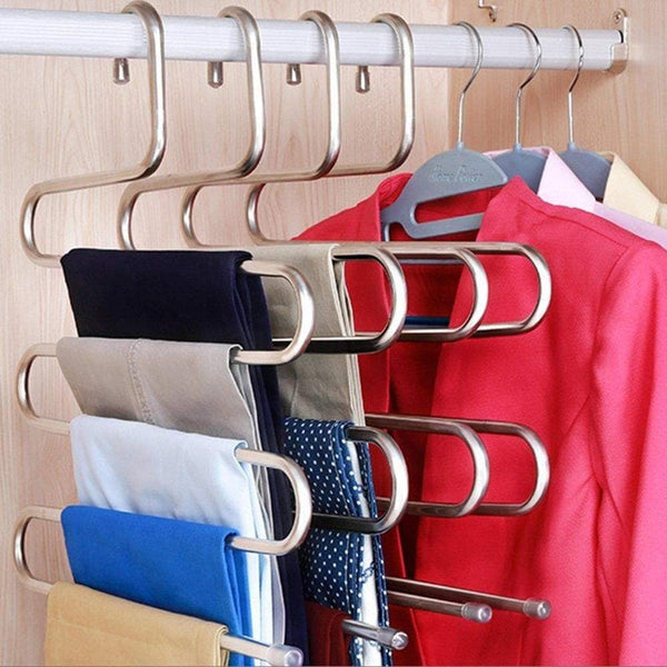 Products s type stainless steel clothes pants hangers for closet organization with multi purpose for space saving storage 10 pack 1