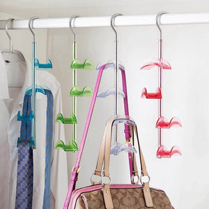 Great louise maelys 3 packs hanger rack 4 hooks closet organizer for handbags scarves ties belts 360 degree rotating