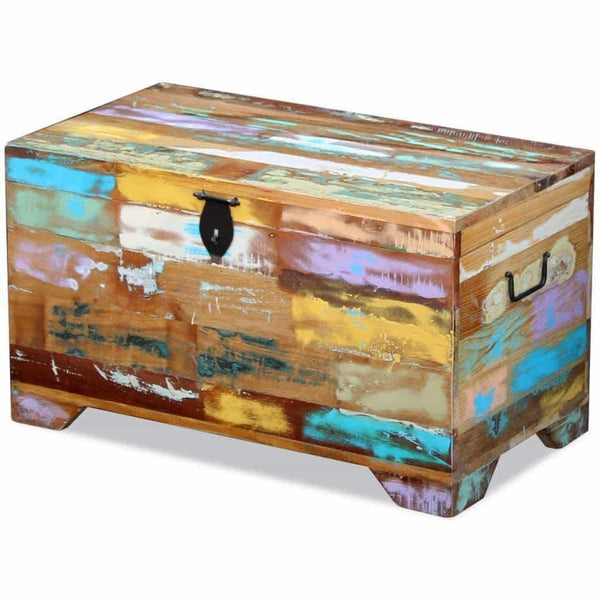 Top fesnight reclaimed wood storage chest lockable wooden storage box trunk cabinet with handles for bedroom closet home organizer collection furniture decor 28 7 x 15 4 x 16 1l x w x h