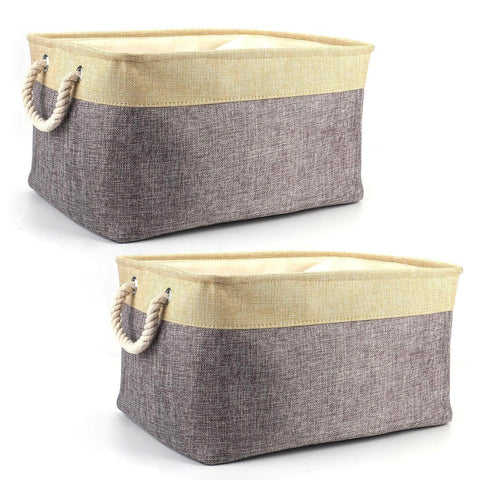 Amazon tosnail 2 pack linen storage baskets with drawstring cover top fabric storage bin organizer for home closet shelves cabinet storage