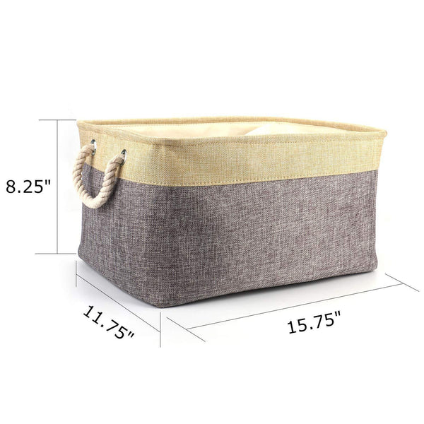 Best seller  tosnail 2 pack linen storage baskets with drawstring cover top fabric storage bin organizer for home closet shelves cabinet storage
