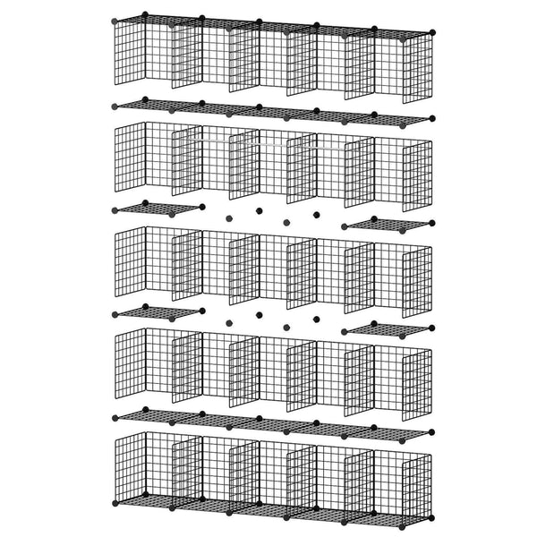 Select nice yozo modular wire cube storage wardrobe closet organizer metal rack book shelf multifuncation shelving unit 25 cubes depth 14 inches black