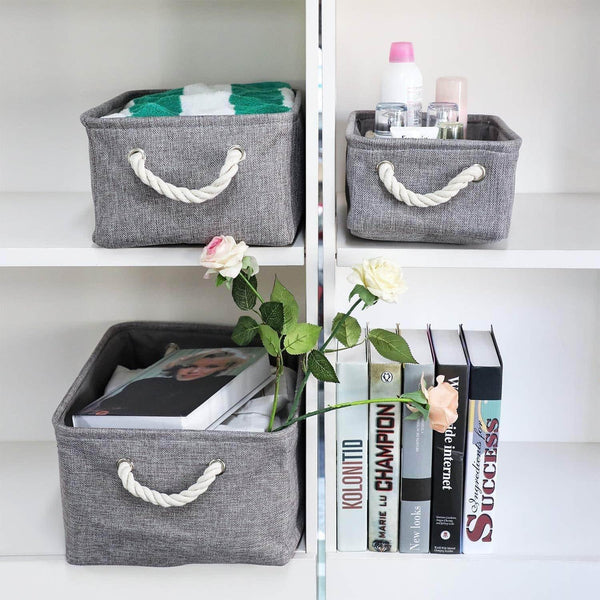 Select nice kedsum fabric storage bins baskets foldable linen storage boxes with handles closet organizers bins cube storage baskets bins for shelves clothes closet nursery gray 3 pack