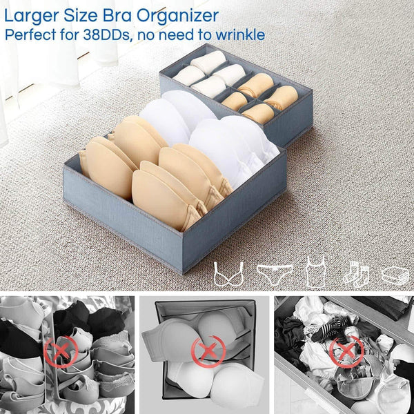 Explore underwear organizer dresser drawer organizer foldable closet drawer dividers washable sock organizer storage bra box fabric bin for baby clothes panties lingeries ties belts