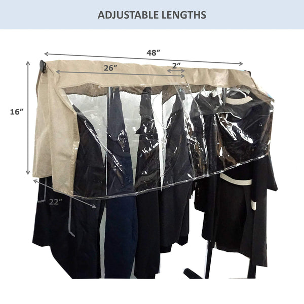 Top rated garment cover for closet rod and portable clothing rack shoulder dust cover protect your wardrobe in style adjustable to fit 26 to 48 long 6 pack
