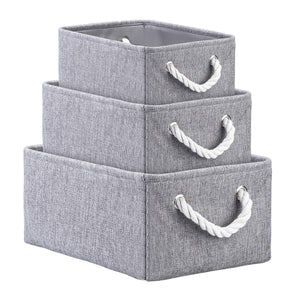 Save on kedsum fabric storage bins baskets foldable linen storage boxes with handles closet organizers bins cube storage baskets bins for shelves clothes closet nursery gray 3 pack