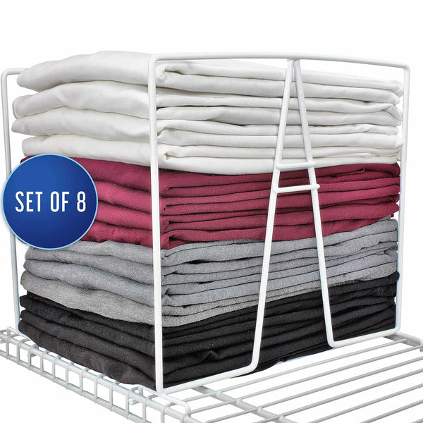 Order now shelf dividers for closets sturdy closet organizer and storage separator to tidy your linen purses sweater more new 2019 titansecure metal shelf organizer work with 12 wire shelves set of 8